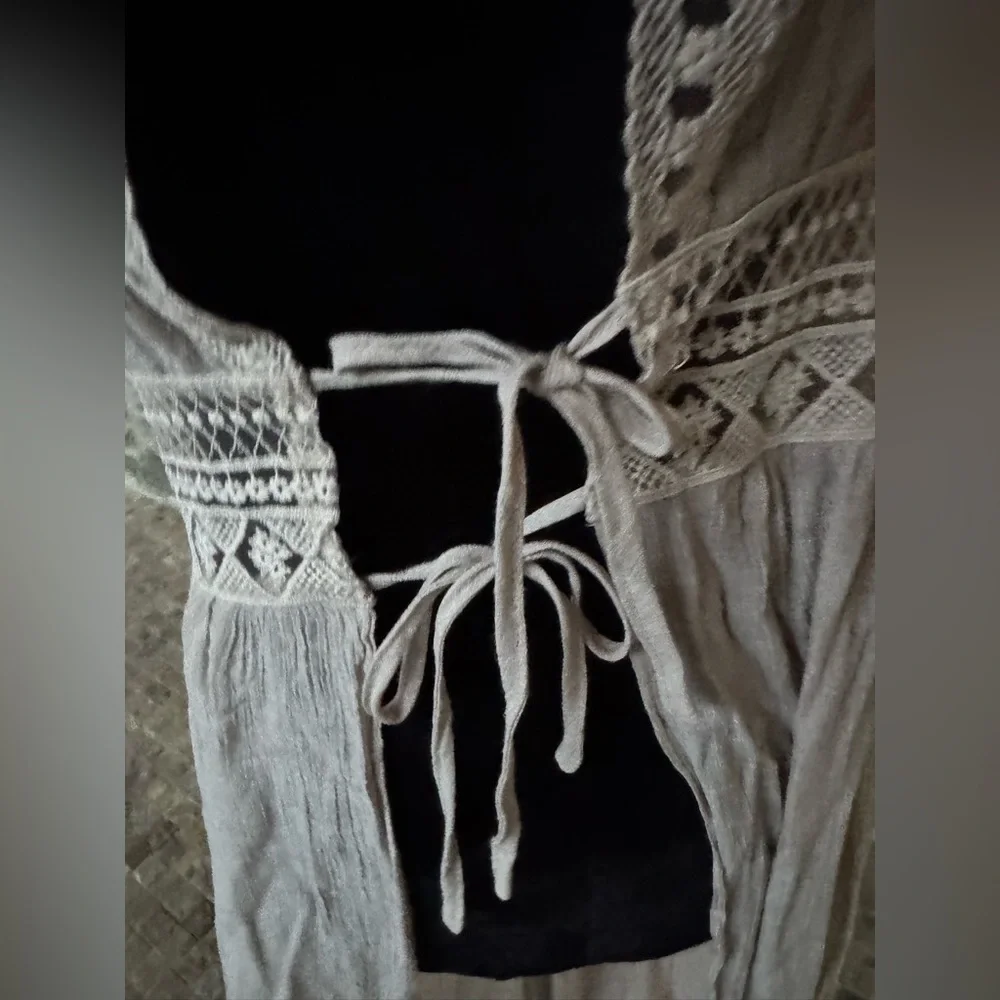 Bohemian Cream Long Cardigan rebelión again duster/cover up - Picture 7 of 8